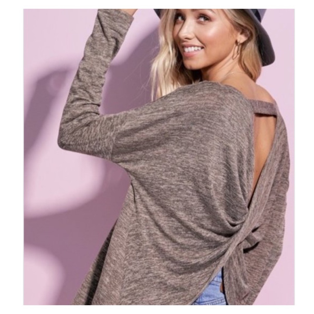 Mocha Twisted Back Top - Picture 1 of 5